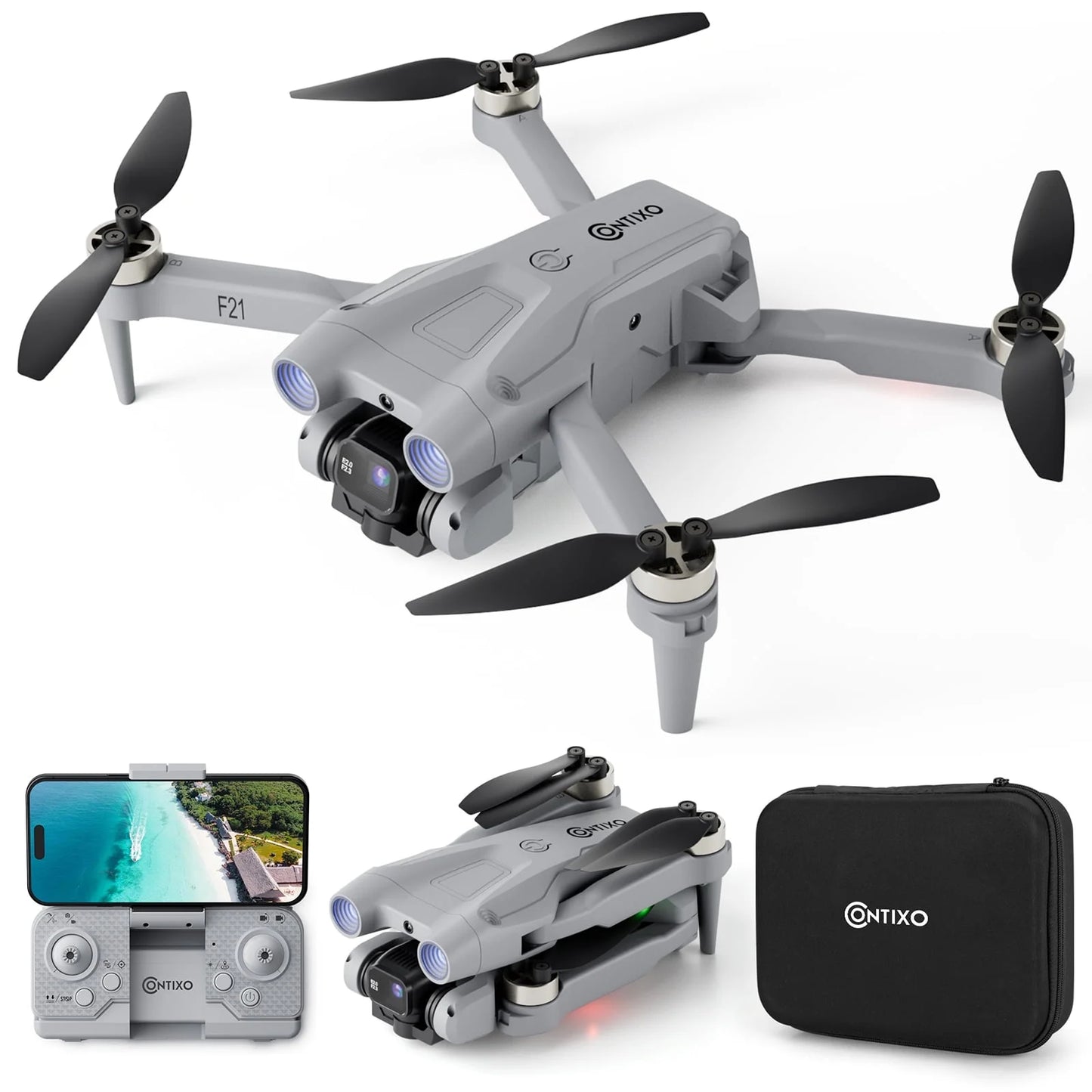 F21 Elite Foldable RC Drone with Camera 1080P, Brushless Motor, 350Ft Range